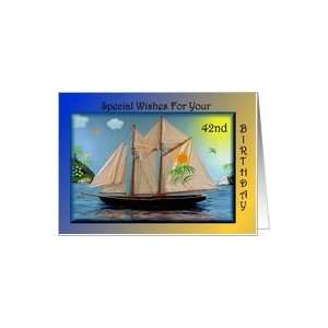  Birthday   42nd / Sail Boat Card Toys & Games