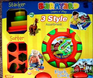 TODDLERS 3 IN 1 LEARNING TOY,STACKER,SORTER,BLOCK CLOCK  