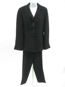 EGOISTE PARIS 3 Piece Black Blazer Pants Skirt Suit 44  