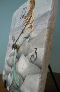   Marble Mermaid Clock w/ Easel Mermaids Lighthouse Clocks Artwork