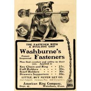  1904 Ad American Ring Washburne Scarf Cuff Fastener 
