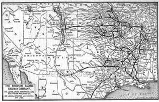 Map 1900 Missouri Pacific Railroad  