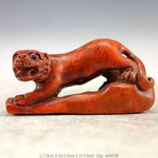 Oriental Vintage Handwork Wooden Carving Tiger Statue 440035  