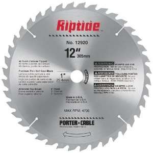 Porter Cable 12920 Riptide 12 Inch 40 Tooth ATB Miter Saw Blade with 1 