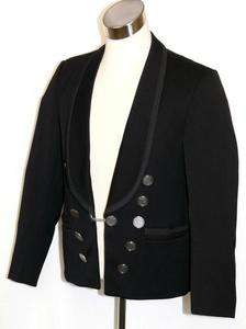 BLACK   WOOL Men GERMAN Formal Tux Tuxedo Dinner Suit JACKET Over Coat 