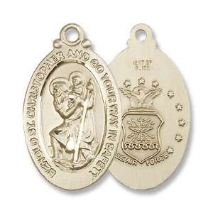 St. Christopher / Air Force Military Gold Filled St. Christopher 