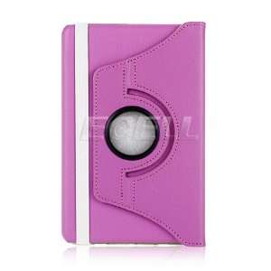  Ecell   PURPLE ROTATING LEATHER FOLIO CASE & STAND FOR 