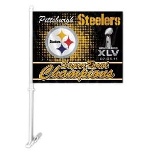 NFL Pittsburgh Steelers Car Flag w/ Free Wall Bracket  