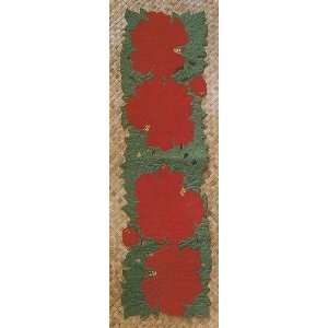  Hawaii Table Runner Cut Out Hibiscus Red