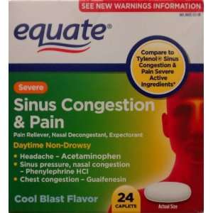   Sinus Congestion and Pain 24 ct, Compare to Tylenol Sinus Congestion