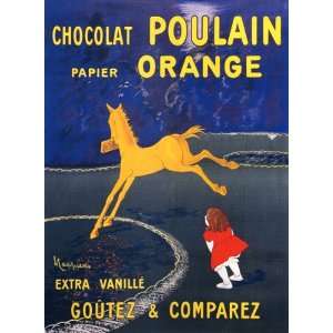  CHOCOLAT CHOCOLATE YELLOW HORSE SMALL GIRL POULAIN ORANGE 