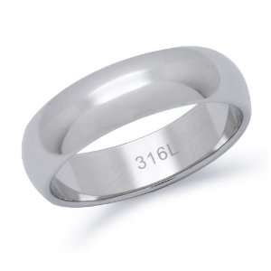   Classic Dome Stainless Steel Wedding Band Sizes 7 to 13, 9 Jewelry