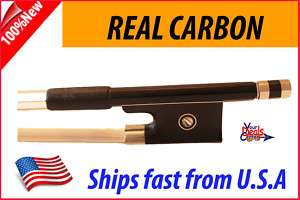 New Genuine Carbon Fiber Violin Bow 4/4   Black  