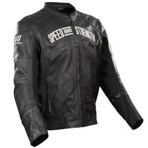  Speed and Strength Mens Black Seven Sins Leather Jacket 