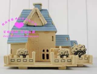 3DWooden Puzzle Doll House Europe Villa house model kit  