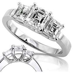 14k Gold 1ct TDW Asscher Diamond Engagement Ring (H I, SI)   