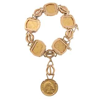 18k/ 22k Gold Six Gold Sovereign Coin Estate Bracelet  