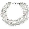 Stonique Creations Sterling Silver Three strand Crystal Chip Bracelet