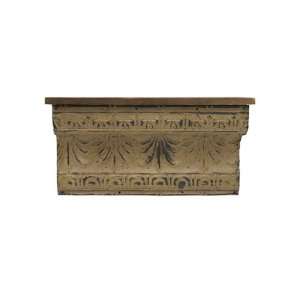  14 Brown Roman Inspired Weathered Dense Wooden Wall Shelf 