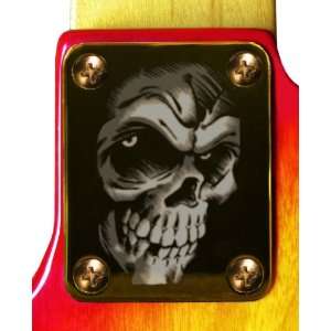  Skull Monster Gold Engraved Neck Plate Musical 