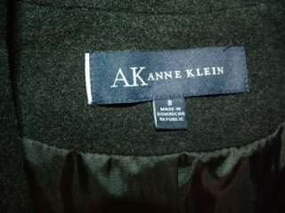 NWT $155.00 Anne Klein Womens Charcoal Belted Double Breasted Wool 