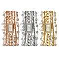 Geneva Platinum Womens Rhinestone and Faux Pearl accented Link Watch 