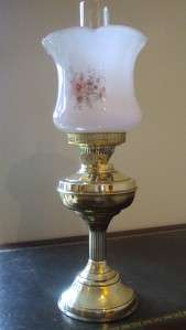 ANTIQUE VICTORIAN STYLE DUPLEX TABLE OIL LAMP WITH ORIGINAL 