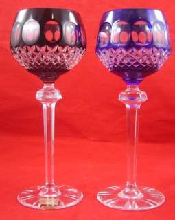Vintage BOHEMIAN HOCK BARTHMANN CRISTALL GLASSES Colored Wine German 