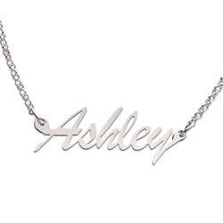 Sterling Silver Ashley Script Name Necklace  
