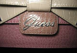 GUESS Lulin Logo Bag Purse Satchel Hobo White Pink New  