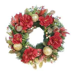  24 Gilded Peony Holiday Wreath