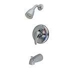 kingston brass chatham chrome single handle tub and shower combo