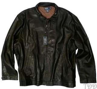 NWT $645 Polo Ralph Lauren Black Leather Jacket 5XLT 5X  