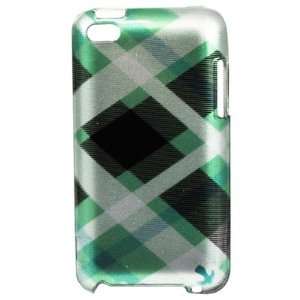  APPLE IPOD TOUCH 4 PROTECTOR CASE   GREEN PASTEL CHECKERS 