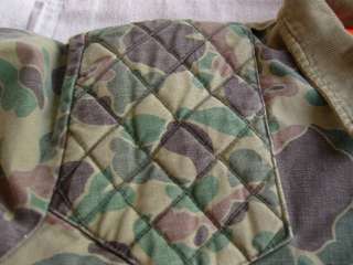   60s 70s  DUCK HUNTER SPOT CAMO Canvas Hunting Jacket L USA Made