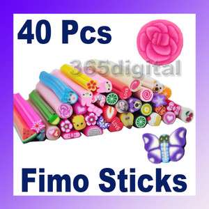 40pcs NailArt Fimo Canes Rods Sticks Sticker Decoration  