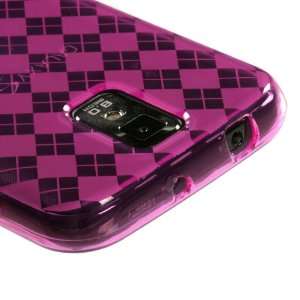  Hot Pink Argyle Candy Skin Cover For SAMSUNG T989(Galaxy S 