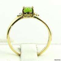 PERIDOT RING   Solid 10k Yellow Gold 1ct Oval Solitaire Diamond 