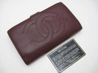 Auth. Chanel Brown Caviar Leather Long Wallet  