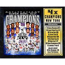 Super Bowl XLVI Champion New York Giants Stat Plaque  