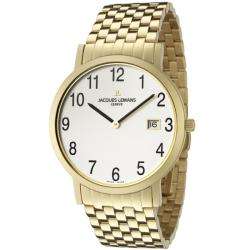   Mens Geneve/Baca White Dial Gold Ion Plated Watch  