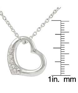 Sterling Silver CZ Chunky Heart Necklace  