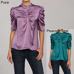 Violet & Claire Womens Ruched Blouse  