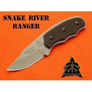 Tops Knives SRR01 Snake River Ranger Fixed Blade Knife with Black G 10 