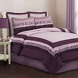 Lush Decor Starlet Purple 4 Piece Full size Comforter Set   