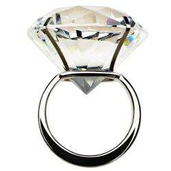 Clear Glass Diamond Ring Paperweight  