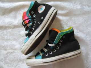 CHUCK TAYLOR Converse All Star HIGH TOP Two Fold  7  BLACK NEON Xtra 