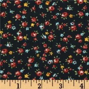  44 Wide Pleasantdale Floral Black Fabric By The Yard 