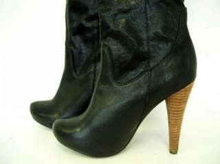 NYLA Womens Retusa Leather Knee High Boots Size 8 1/2 Black  