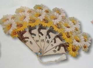 Large Diecut Victorian Fan With Daisies Greeting Card W/Envelope NEW